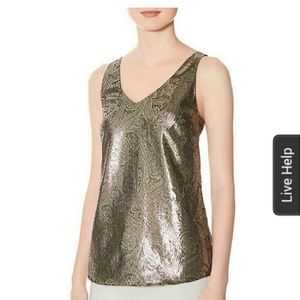 The Limited Gold paisley sleeveless top NWT