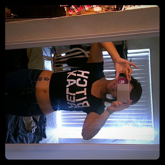 Bitch relax crop top