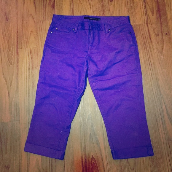 CALVIN KLEIN PURPLE CAPRI DENIM PANTS