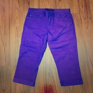 CALVIN KLEIN PURPLE CAPRI DENIM PANTS