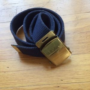 Blue vintage belt with gold buckle
