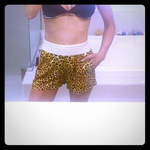 Leopard dress or casual shorts. Embroidered waist