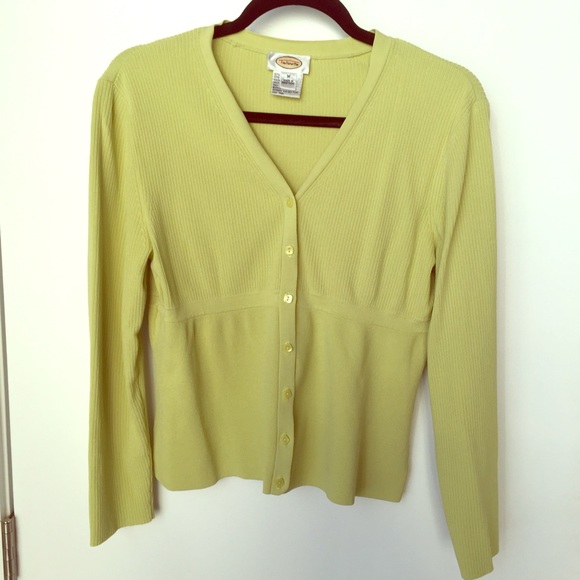 Talbots lime green cardigan