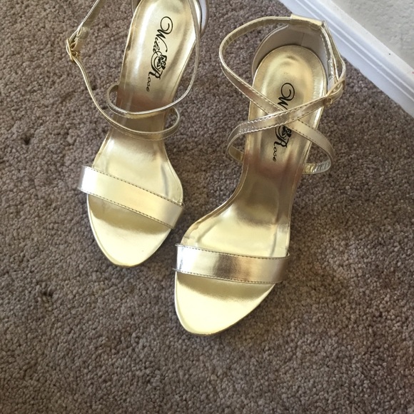 Gold sandal heels
