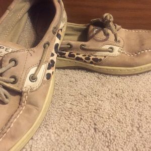 Fur cheetah print Sperrys