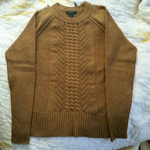 J Crew Wool Pointelle cable sweater