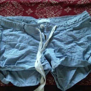 Hollister blue and white stripped shorts