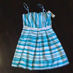 Brand new teal and white summer dress. 6