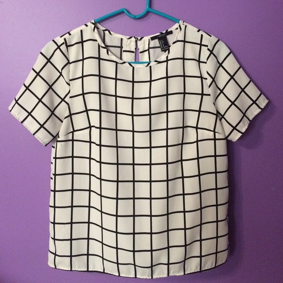 black and white grid top