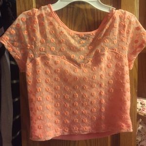 Pink see through crop top