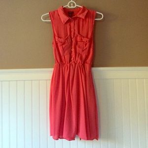 Coral Collared Dress Size Medium