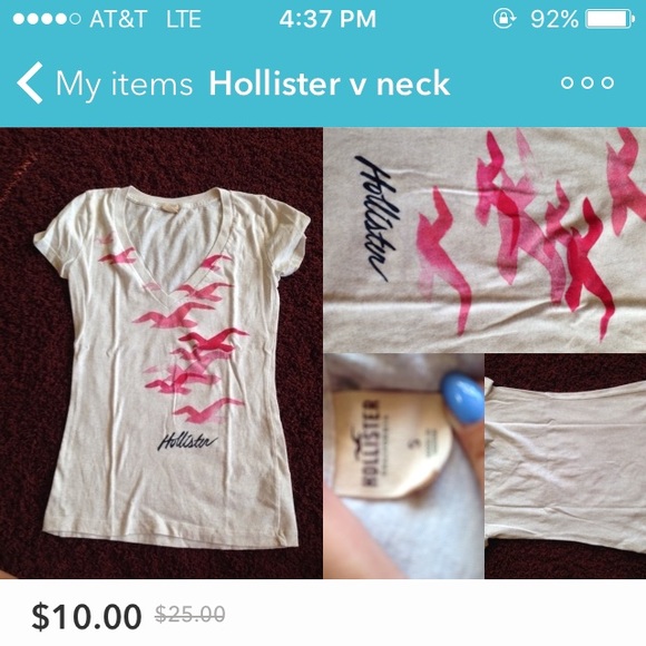 Hollister v neck with birds