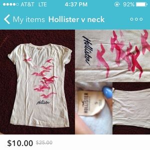 Hollister v neck with birds