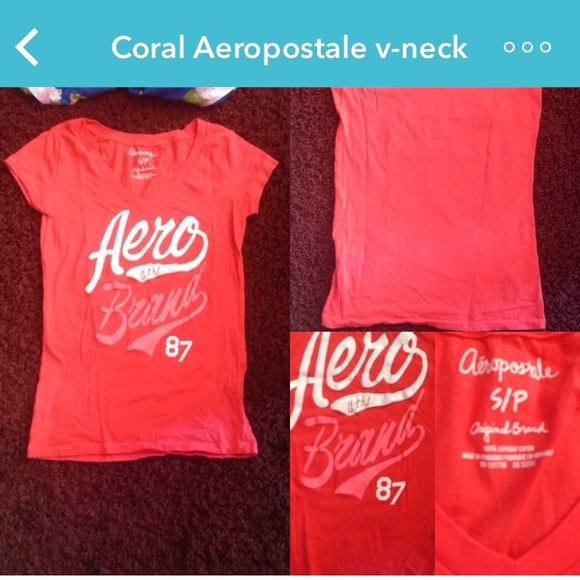 Coral Aeropostale v neck