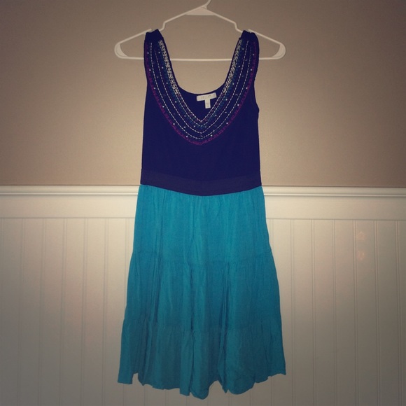 Beaded Black & Blue Delia's Dress Size Extra Small