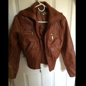 Forever 21 brown/tan pleather jacket