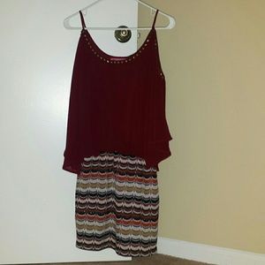 Burgundy embellished dress