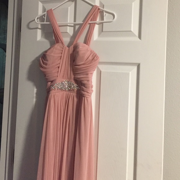 Special occasion dress pink color w/rhinestones - Picture 2 of 4