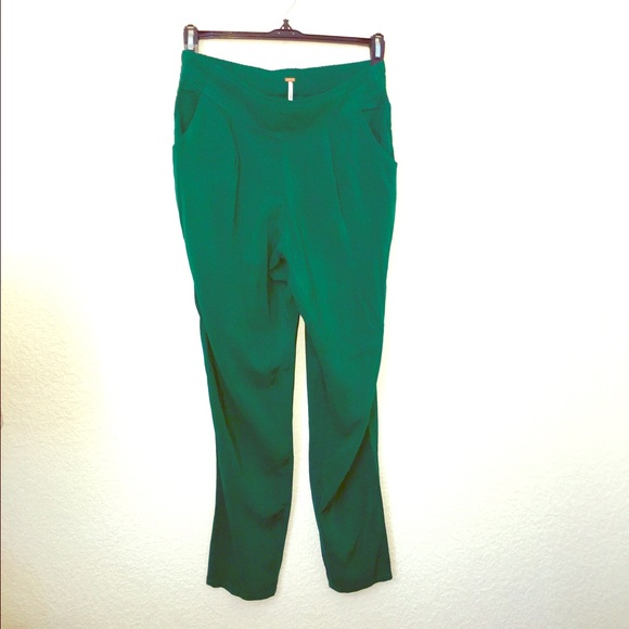 Free People green easy trousers! - Picture 1 of 4