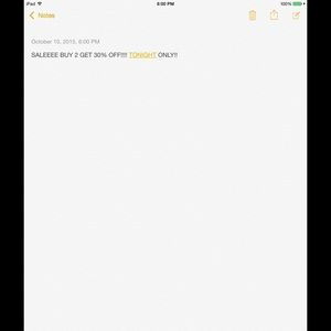 TONIGHT ONLY! Buy one get one 30%