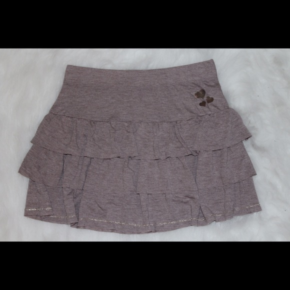 Kids Light Brown Ruffled Skirt