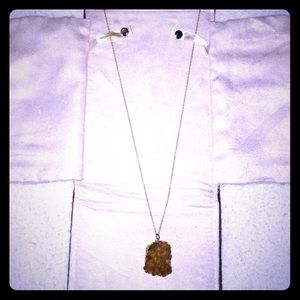{SOLD} Raw Amber Rock Pendant Necklace