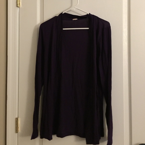 J Crew XL Purple Open Cardigan