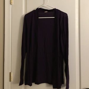 J Crew XL Purple Open Cardigan