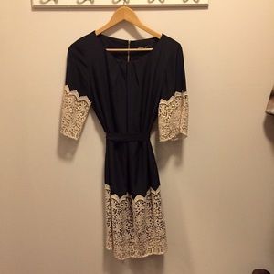 Gianni Bini black dress with crochet lace