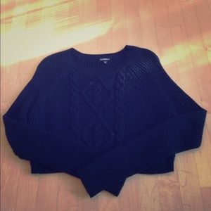 Black express cropped sweater.