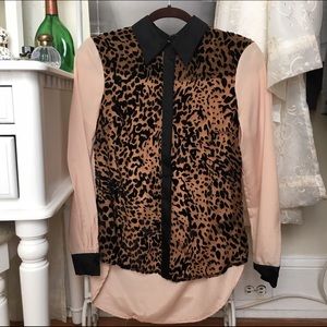 cheetah button-down shirt