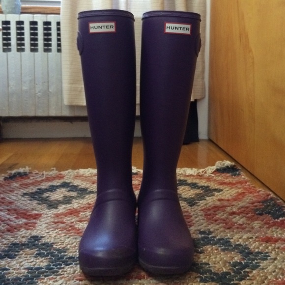 purple hunter rain boots