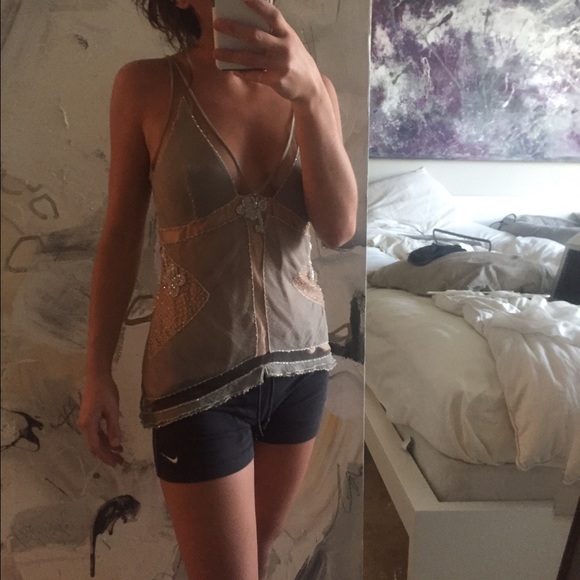 Viviana Uchitel silk embellished tank - Picture 4 of 4