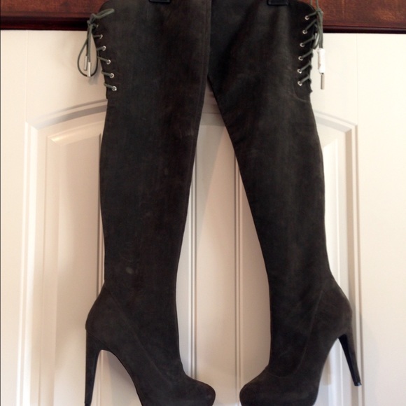 Colin Stuart Thigh High Suede Boots - Picture 2 of 4