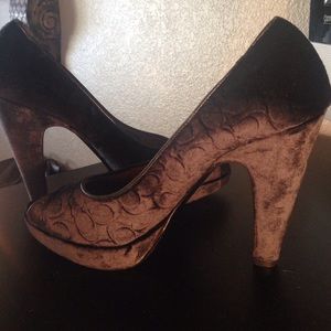 Coach Black Suede Heels