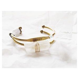 Crystal Quartz gold bangle