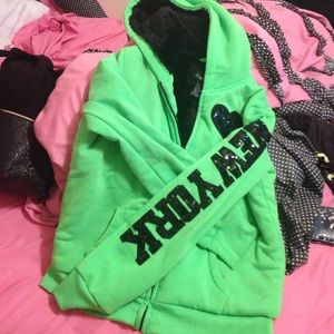 Like new- green fuzzy jacket on HOLD