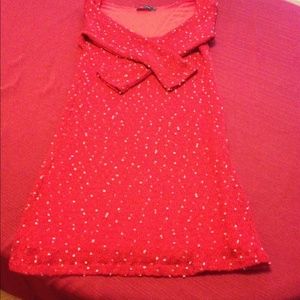 Super cute red sweater dress!