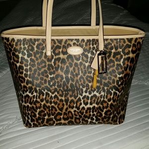 Leopard Coach large  tote