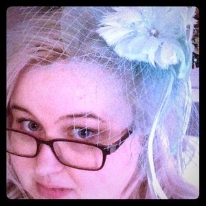 Vintage Blue Flower Fascinator