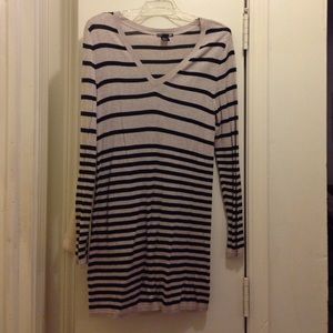 H&M Tan & Black Striped Sweater Dress