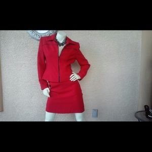 Two piece red suit
