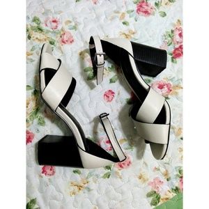 Crisscross ankle strap heel