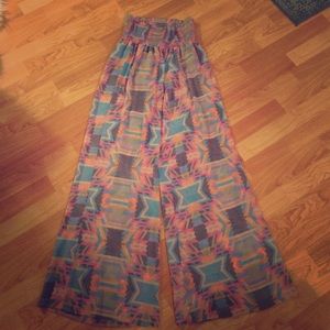 Scrunch top wide leg pants