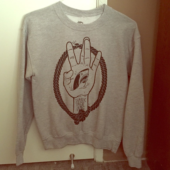 Grey Macklemore and Ryan Lewis crew neck sweater