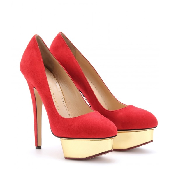 Charlotte Olympia Dolly Red Suede