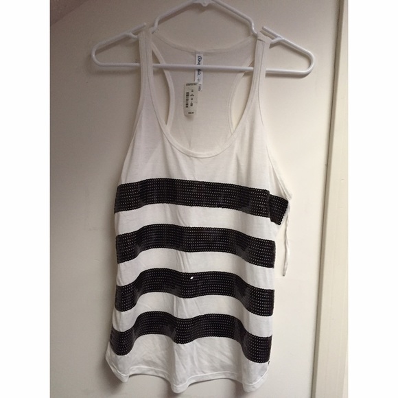 Sequined Striped Razorback Tank - Picture 1 of 4