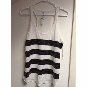 Sequined Striped Razorback Tank