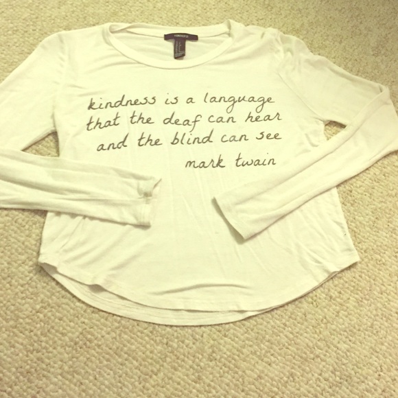 White t shirt with quote