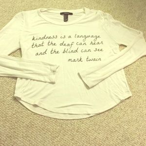 White t shirt with quote